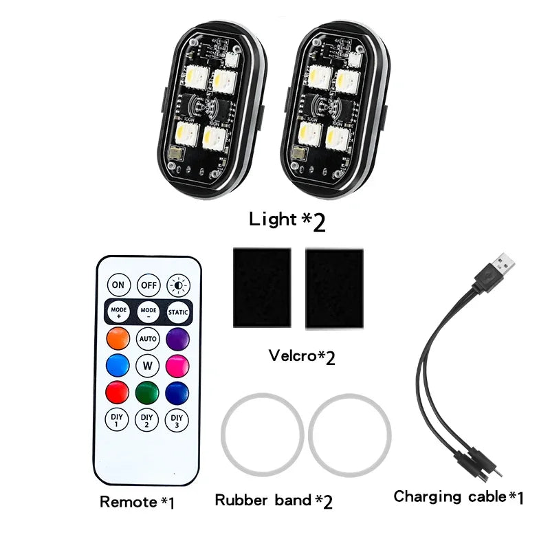 Wireless RGB Strobe Warning Light with USB Charging