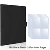 A black shell photocard album with 25 inner pages for A5 premium PU photocards