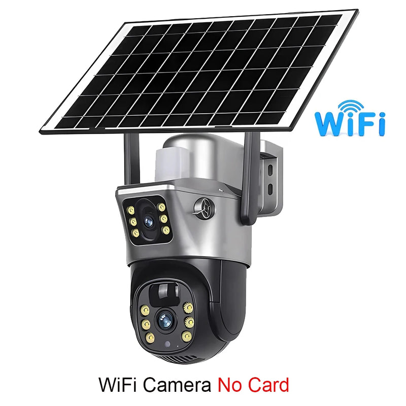 Dual-Lens Solar Security Camera with 4K Night Vision