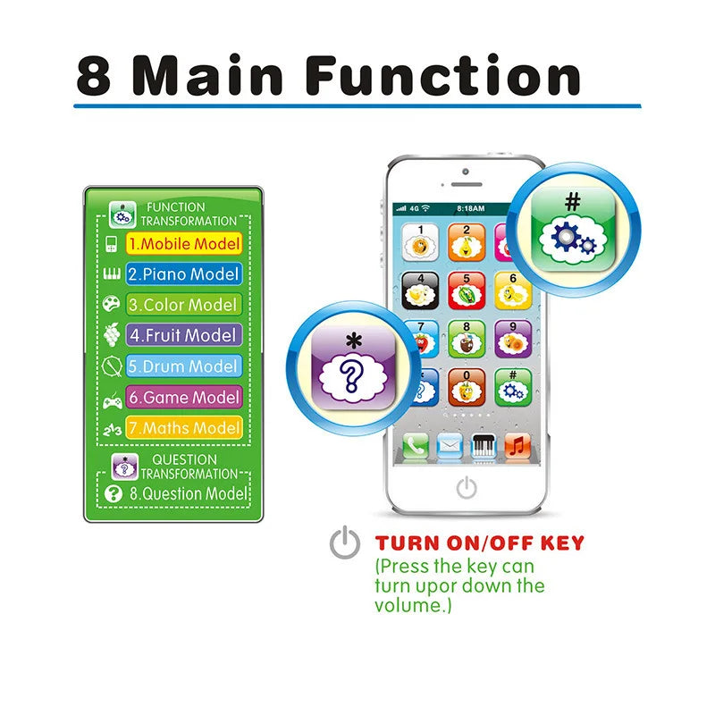Musical Learning Toy Phone with Lights and Sounds for Toddlers