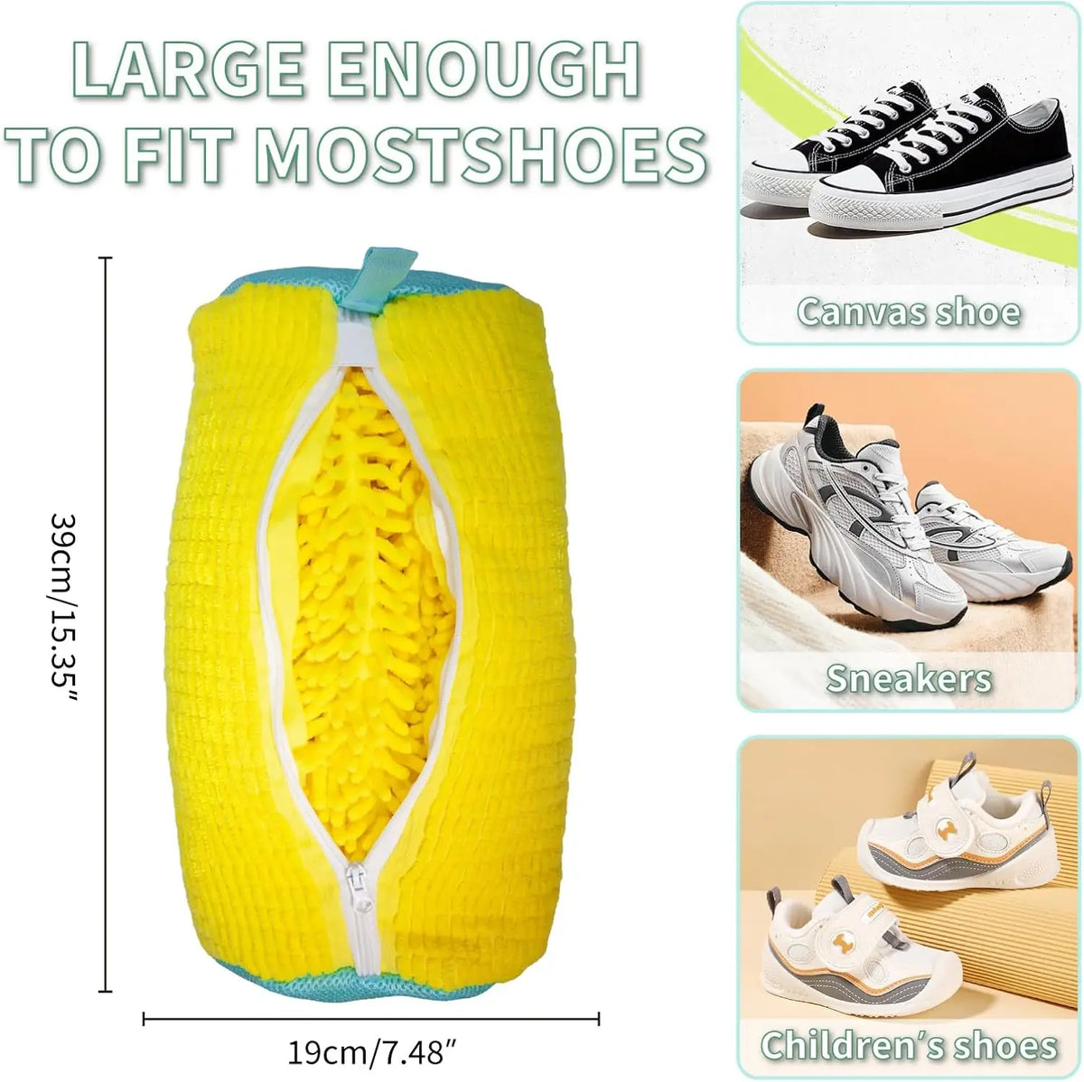 Mesh Shoe Wash Bag with Soft Fluff Lining