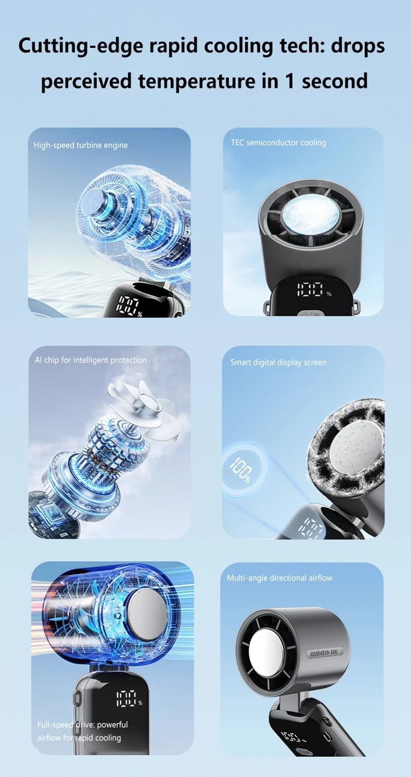Portable Foldable Handheld Fan with 100 Speed Levels