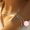 925er Sterlingsilber Paperclip-Kette Halskette & Armband Set