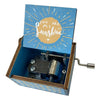Hand-Cranked Wooden Music Box - 'You Are My Sunshine' Melody