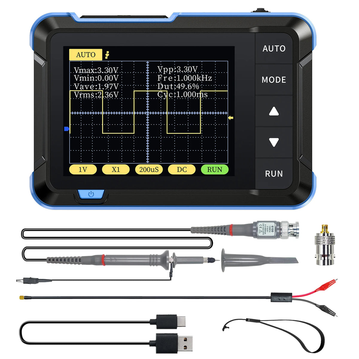 Mini Handheld Digital Oscilloscope with 2.8" Color Display