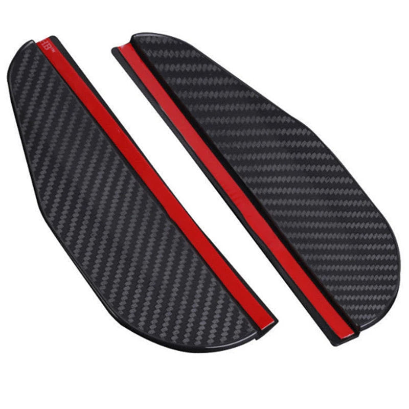 Carbon Fiber Style Car Mirror Rain Guards (Pair)