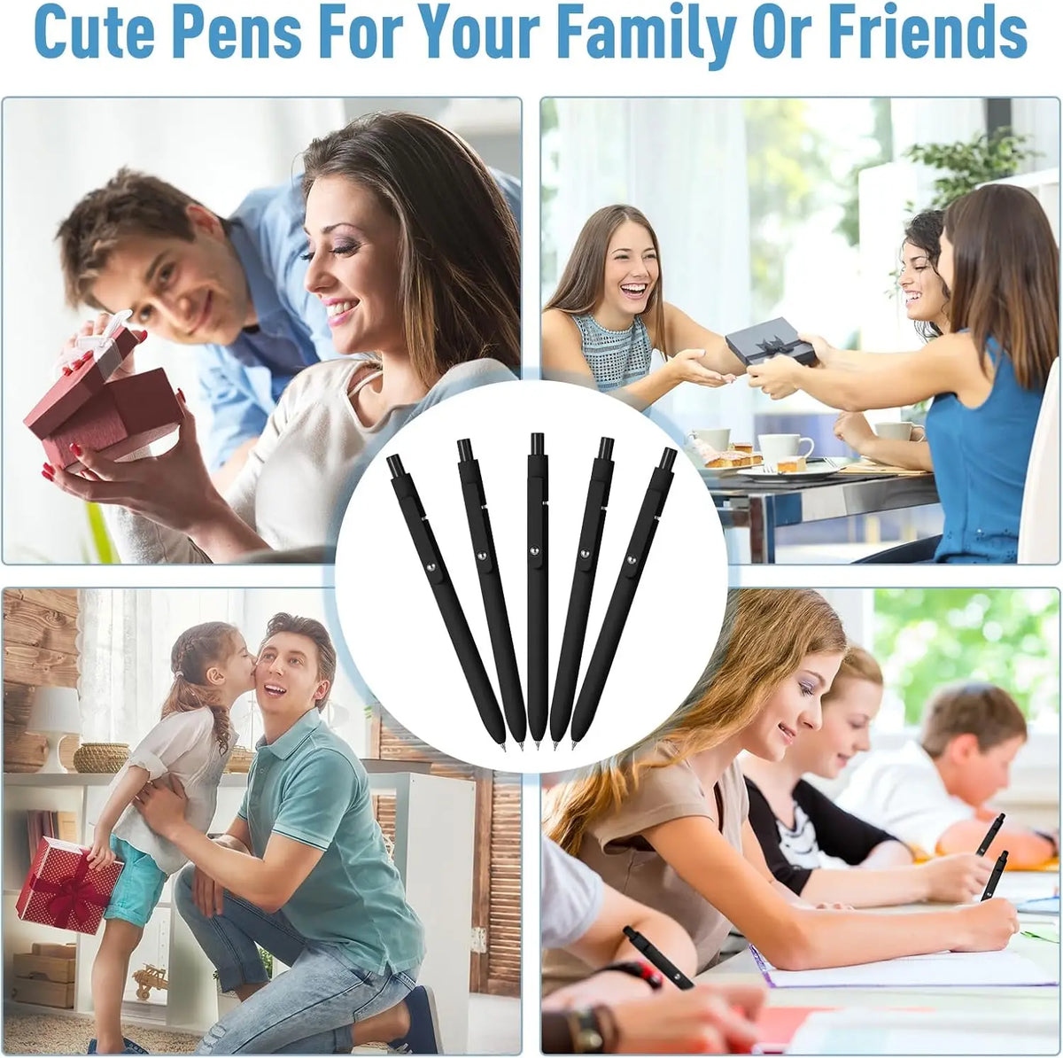 Premium Fine Point Gel Pens with Refills (10 Pens + 5 Refills)