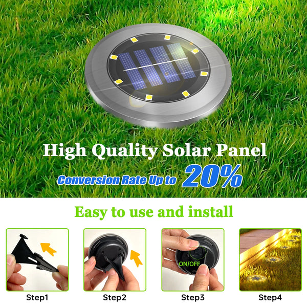 Solar-Powered LED In-Ground Pathway Lights