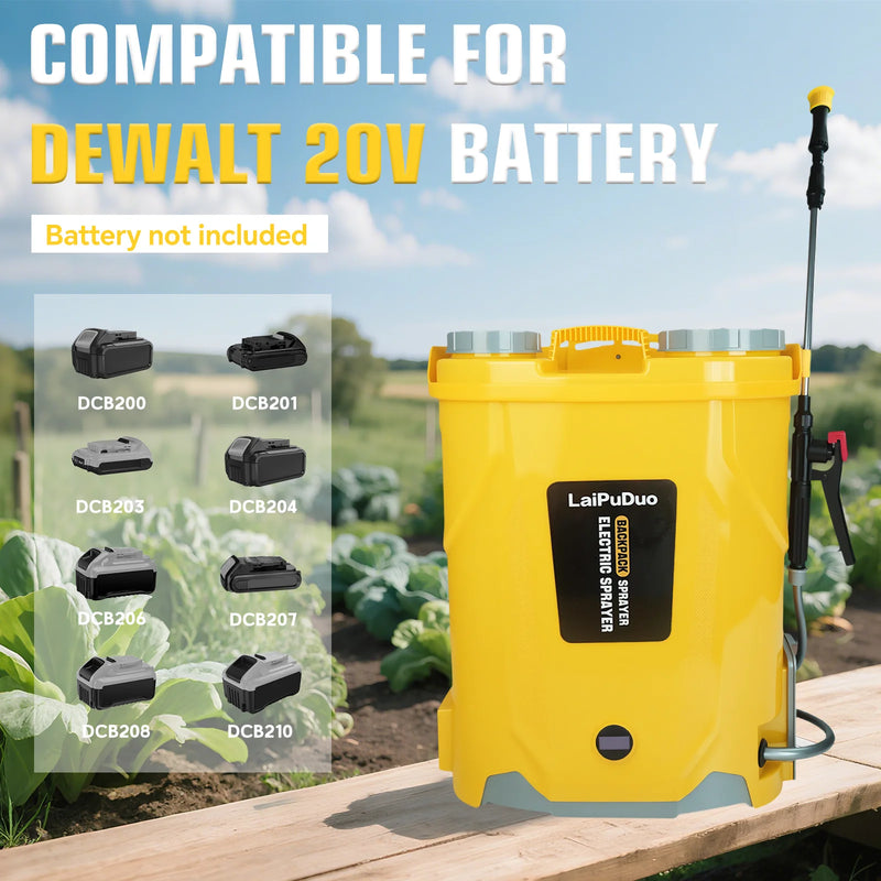 20V Battery-Powered Backpack Sprayer with Adjustable Pressure