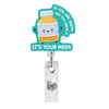 Heart Shape Glitter Acrylic Retractable Badge Reel with Crocodile Clip