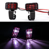 A pair of LED headlight and spotlight units for RC crawler trucks, shown in both black and illuminated modes.