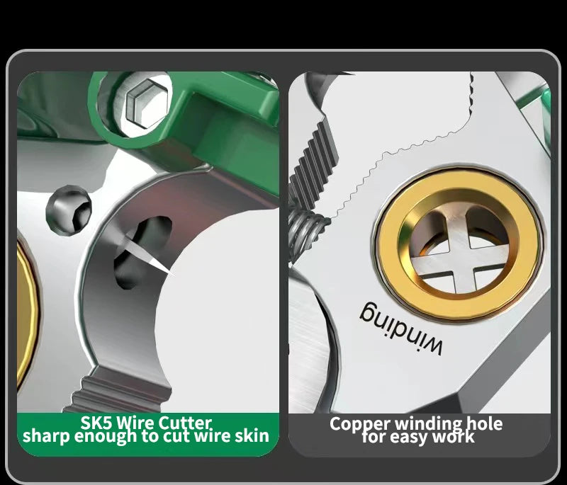 8-in-1 Multifunctional Wire Stripping Pliers with Electrical Test Function