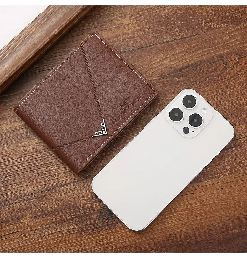 Slim RFID-Blocking Leather Bifold Wallet with Cash Clip
