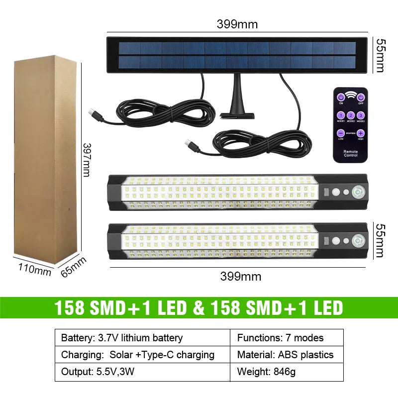 Solar Motion Sensor Security Flood Light with Remote