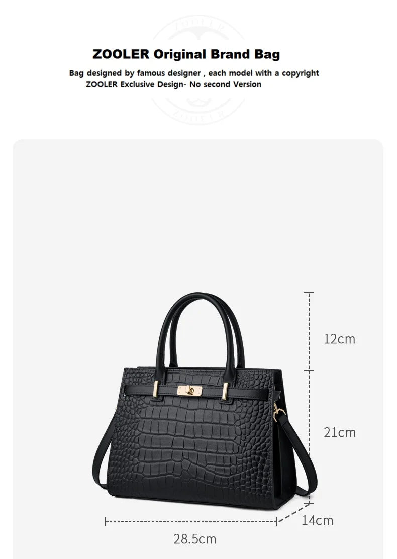 Elegant Genuine Leather Shoulder Bag for Women with Top Handle