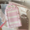Pink Strawberry Card Holder Keychain