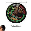 Black embroidered patch featuring the Mexican flag eagle design with hook and loop backing