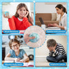 A collage showing children using an ocean-themed slow-rise squishy stress ball to break monotony, relieve pressure, and help 