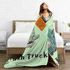 Cozy Cartoon Trash Truck Flannel Throw Blanket