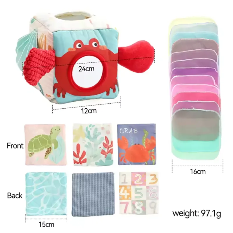 Montessori Sensory Tissue Box Toy with Soft Scarves