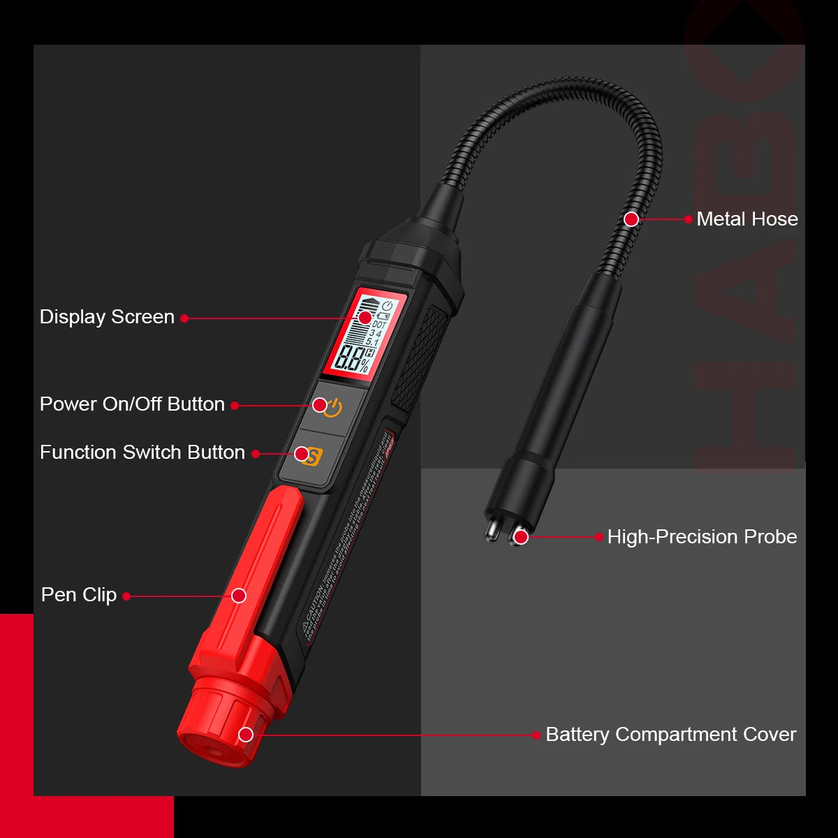 Digital Brake Fluid Tester with Backlit Display