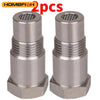 A pair of stainless steel oxygen sensor adapters for O2 sensors, packaged as a 2-pack.