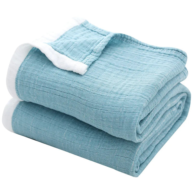 Breathable 4-Layer Cotton Muslin Blanket — Lightweight & Soft for All Seasons