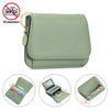 Genuine Leather Tri-Fold Wallet with Coin Pocket & Keychain