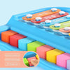 A colorful 2-in-1 Montessori musical piano for toddlers showing various colored buttons and keys.