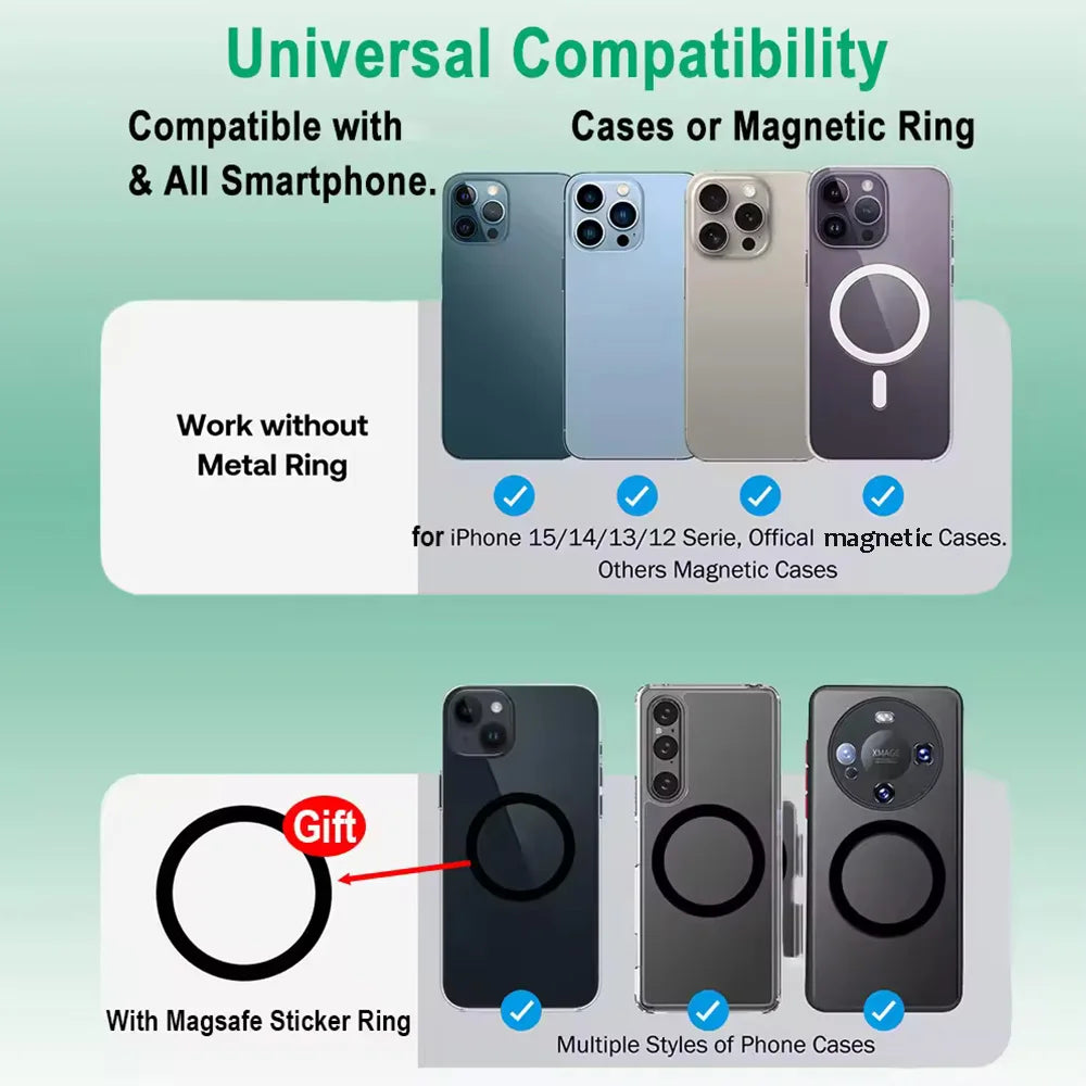 Magnetic Phone Grip and Stand with Silicone Cover