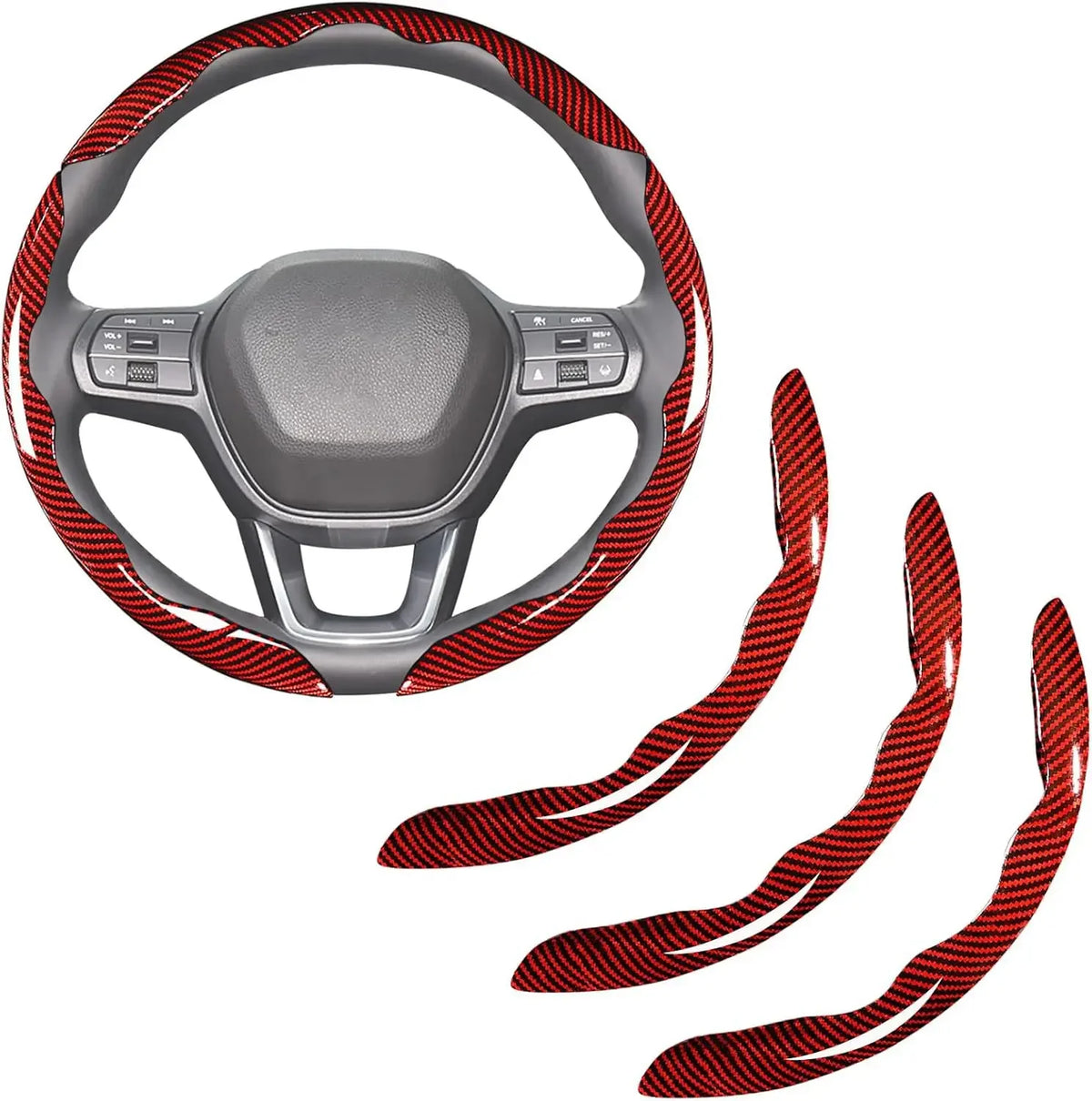Carbon Fiber & Leather Steering Wheel Cover