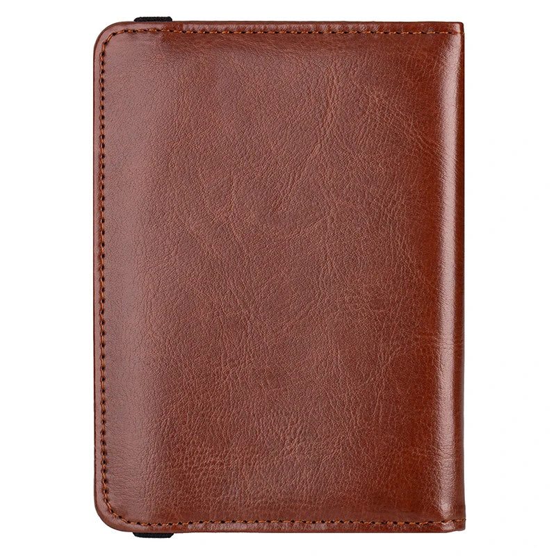 Classic PU Leather Passport Holder with US Flag Detail