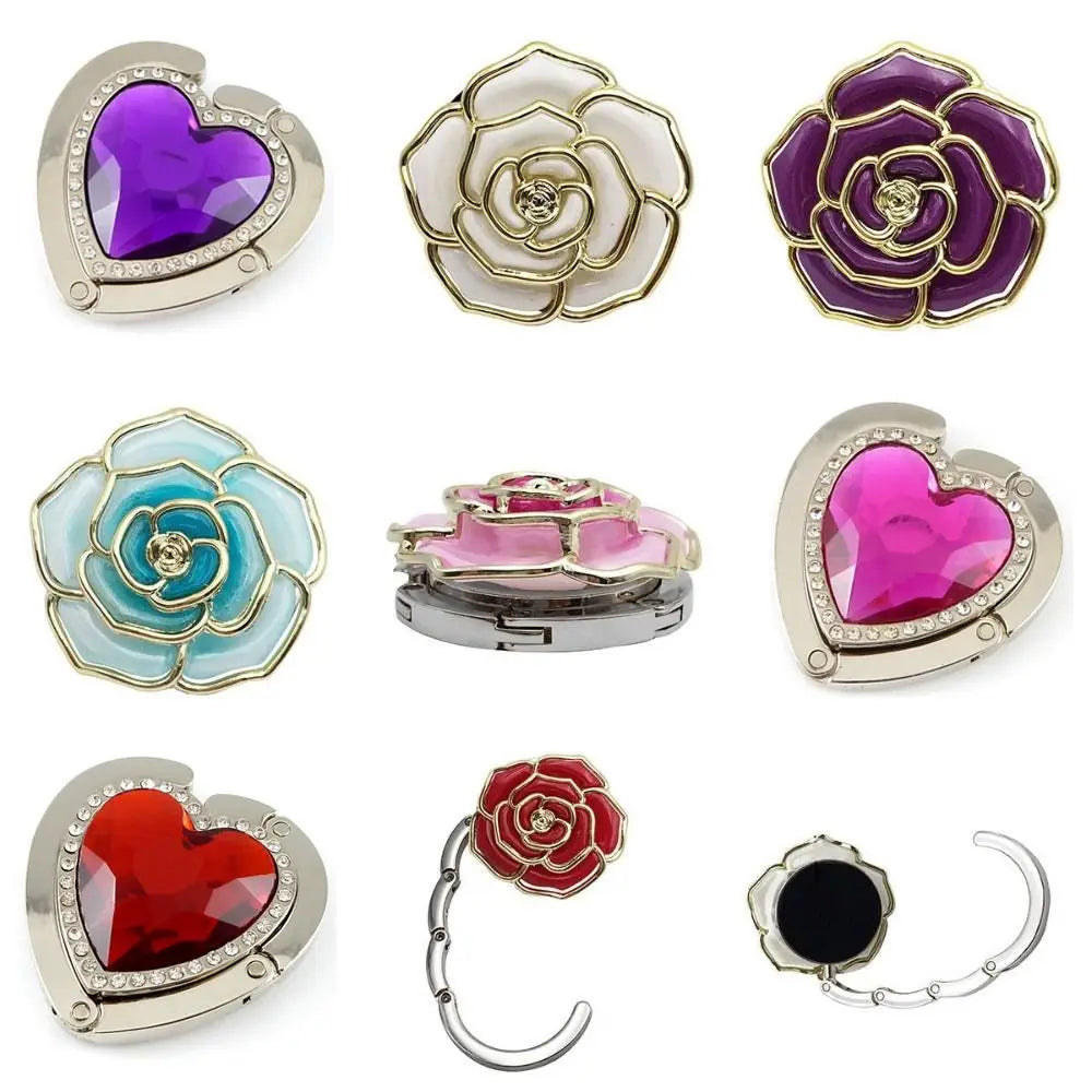 Heart Flower Metal Folding Bag Hook