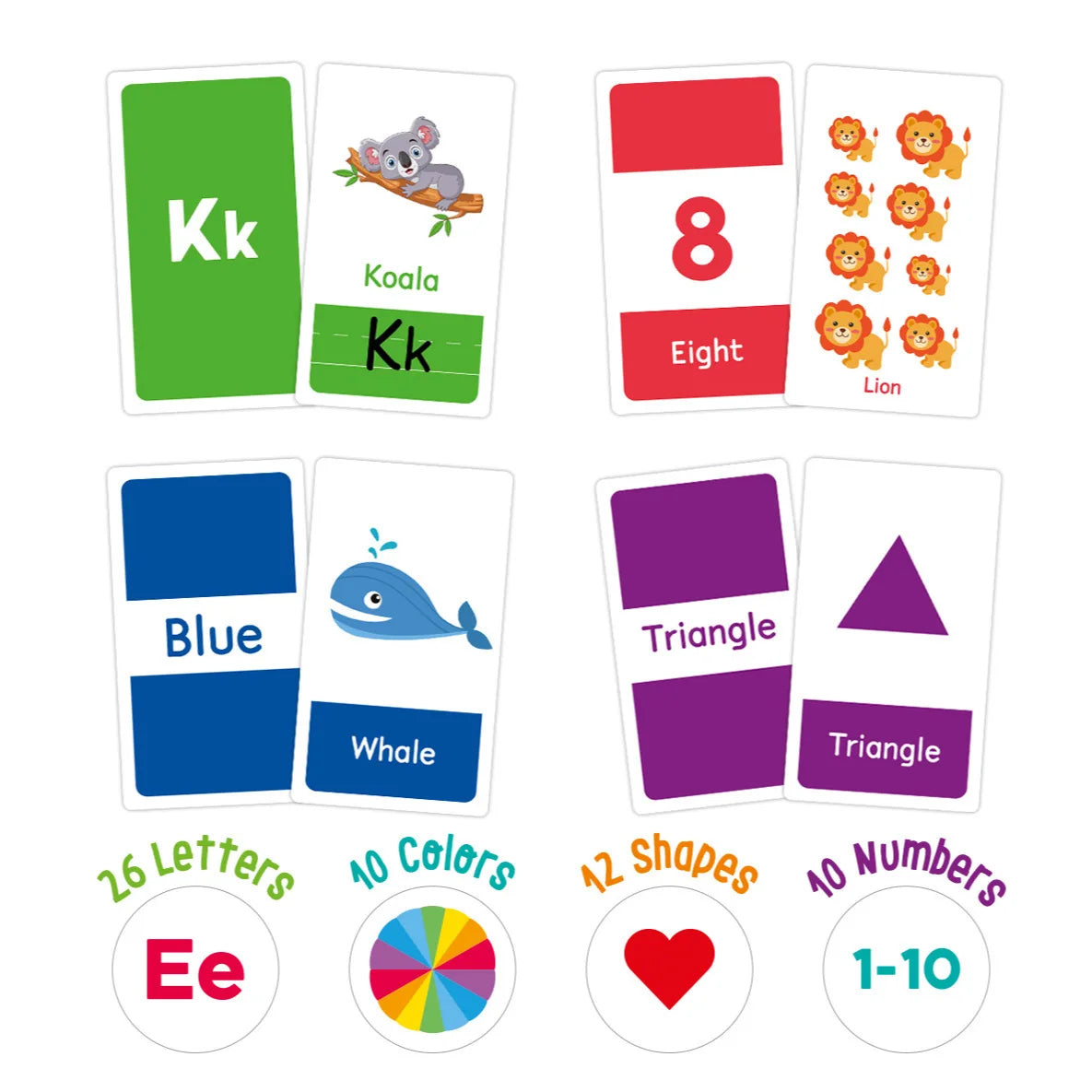 Montessori Learning Flash Cards Set - 58 Pieces for Early Education