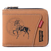 Vintage Waxed Leather Bifold Wallet with Coin Pocket