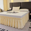 Ruffled Bed Skirt with Elastic Band – No-Lift, Wrinkle-Resistant Design