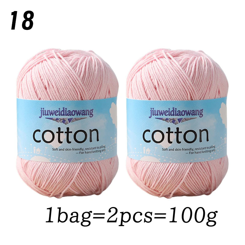 Premium 100% Cotton Yarn – Medium-Fine Weight for All-Season Knitting