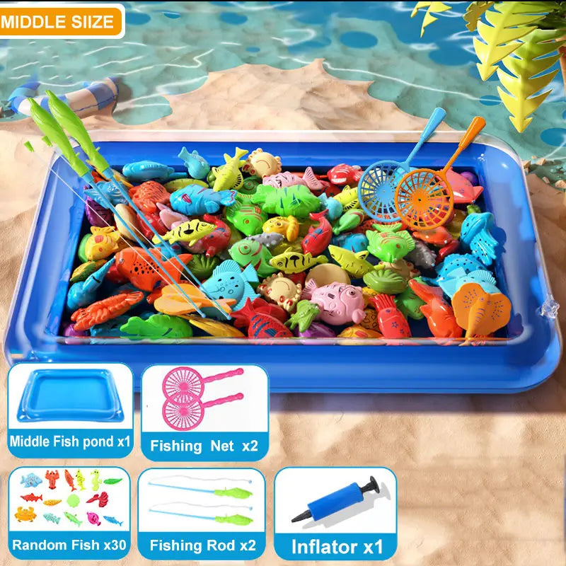 Magnetic Fishing Game Set with Inflatable Pool