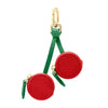 Adorable Fruit Coin Purse Keychain - Cute Cherry & Blueberry Design, PU Leather Mini Storage Bag