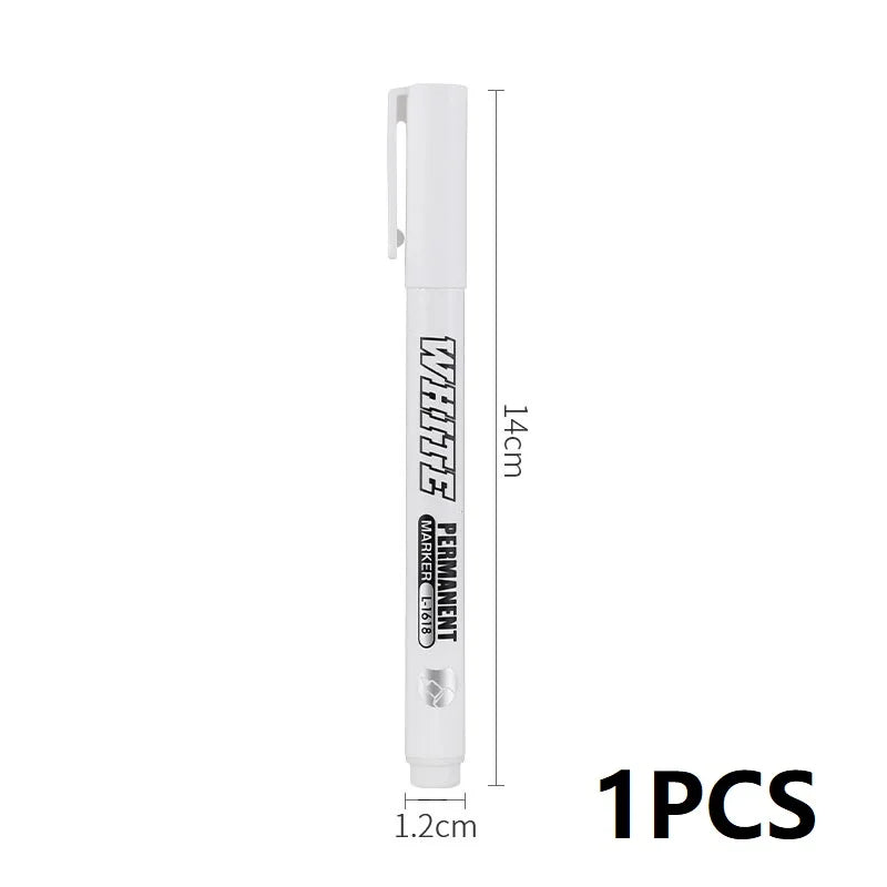 Waterproof White Paint Marker Pen – Permanent, 1mm Fine Tip
