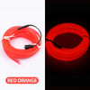 Red orange flexible 5m USB LED light strip coiled for car interior lighting