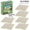 A set of six magnetic base plates for Mineworld building blocks, packaged in a green box.