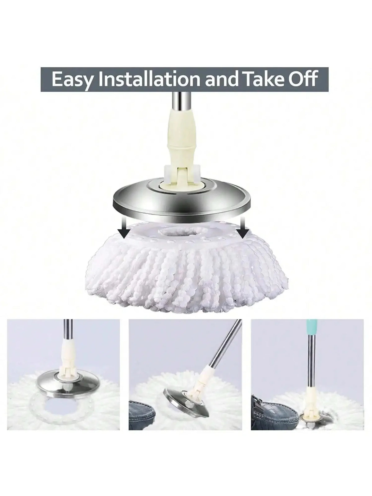 Replacement Microfiber Spin Mop Heads - Universal Fit