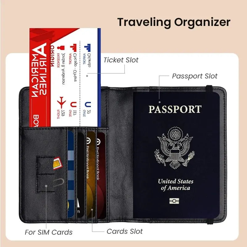 RFID-Blocking Travel Passport Wallet with Multiple Card Slots