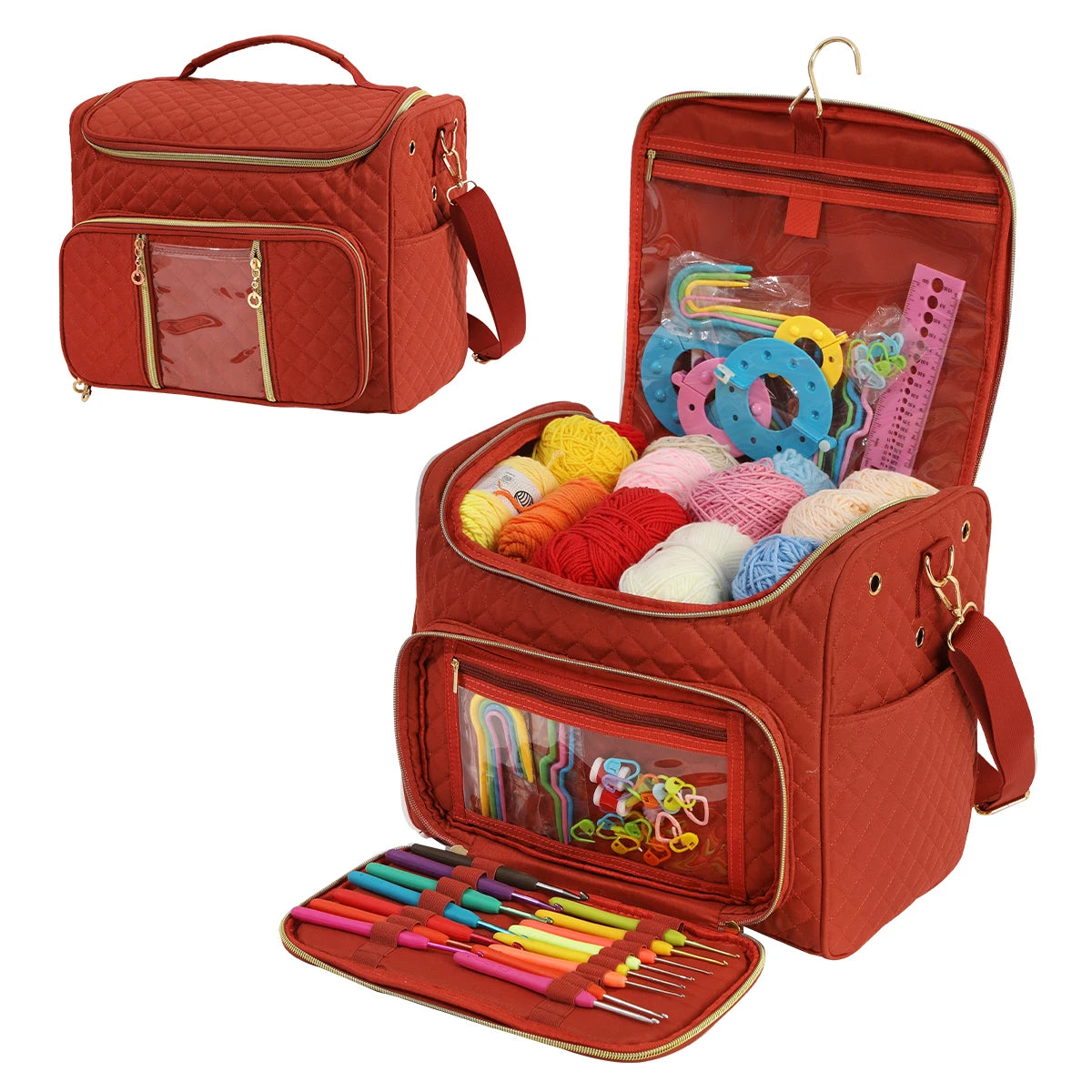 Portable Yarn Storage & Crochet Organizer Bag
