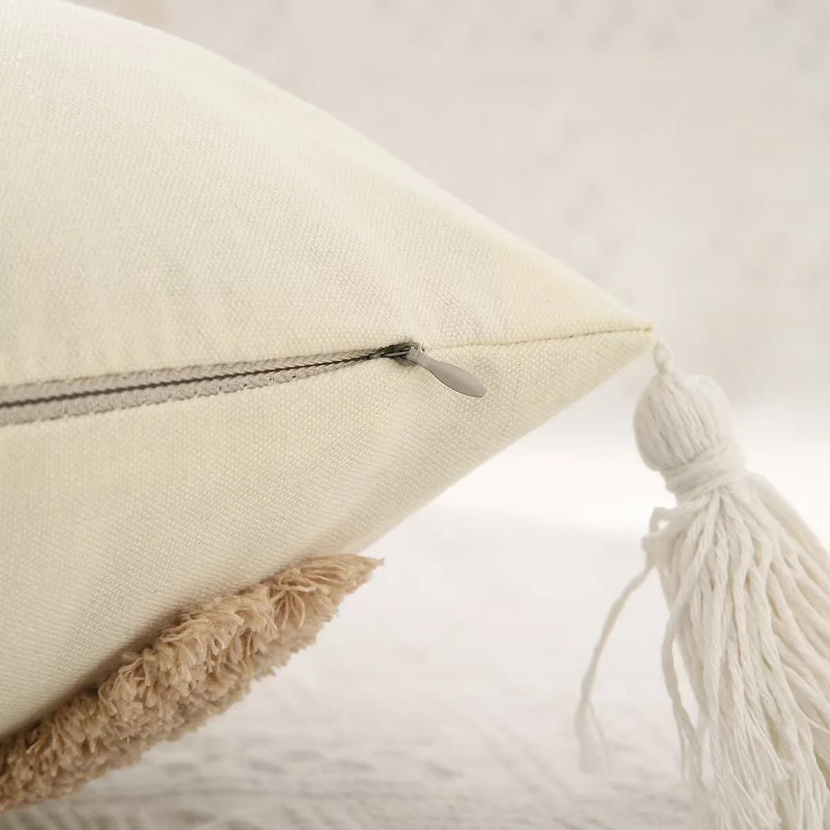 Nordic Bohemian Geometric Tassel Decorative Pillow Cover