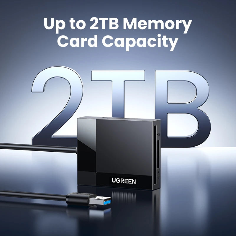 4-in-1 USB 3.0 Card Reader with USB-C Adapter