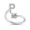 Initial Letter Ring with Zircon Accent