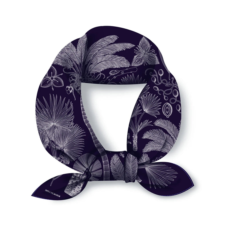 Palm Tree Print Twill Silk Square Scarf