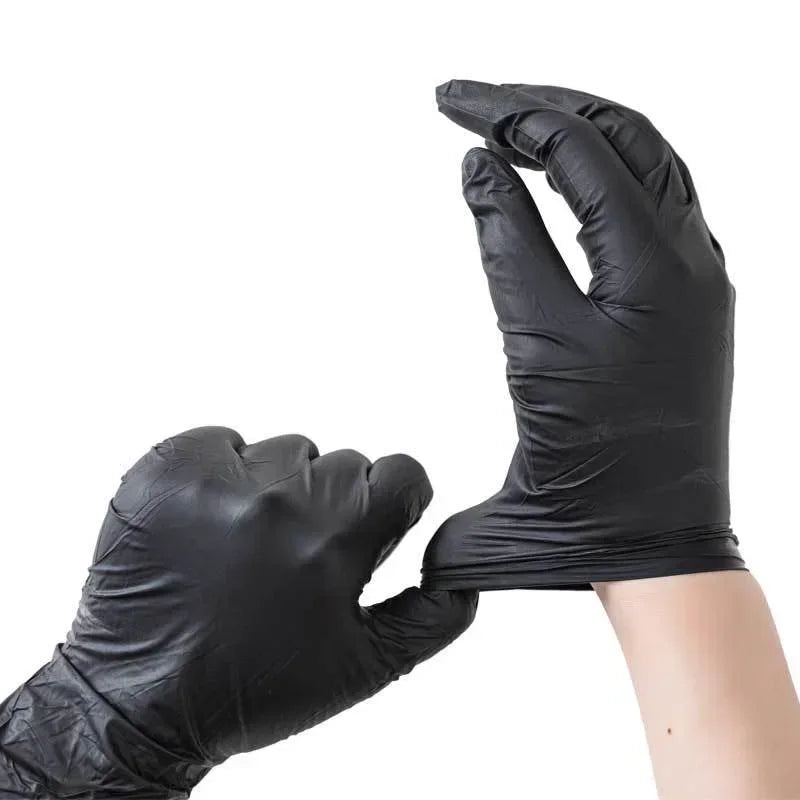 Disposable Black Nitrile Gloves for Cleaning, Tattoo, and Hairdressing
